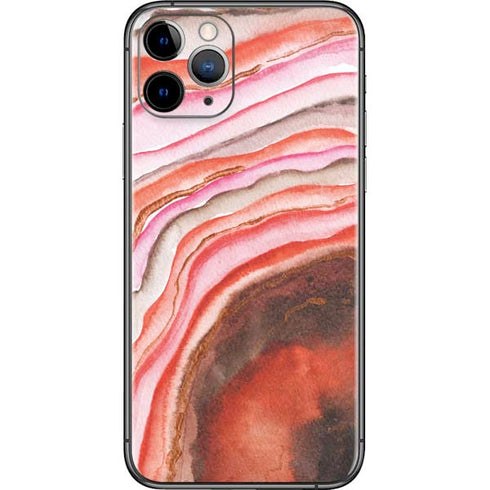 Orange Watercolor Geode iPhone 11 Pro Skin